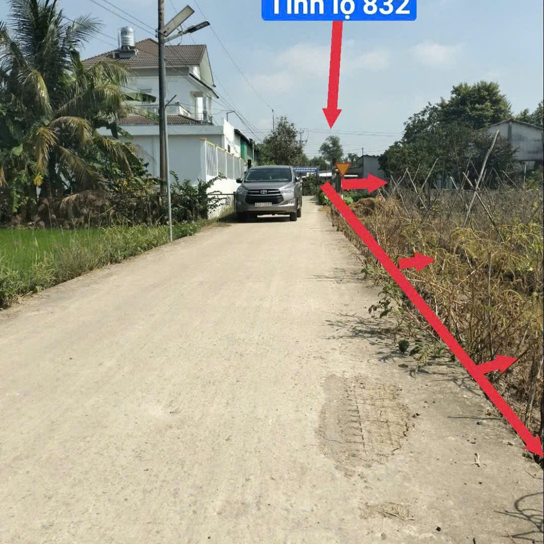 Đất thổ cư 100% đẹp từ trước đến nay, xã vàm cỏ, tỉnh Tây Ninh,( tỉnh Long An cũ) DT 150 m2